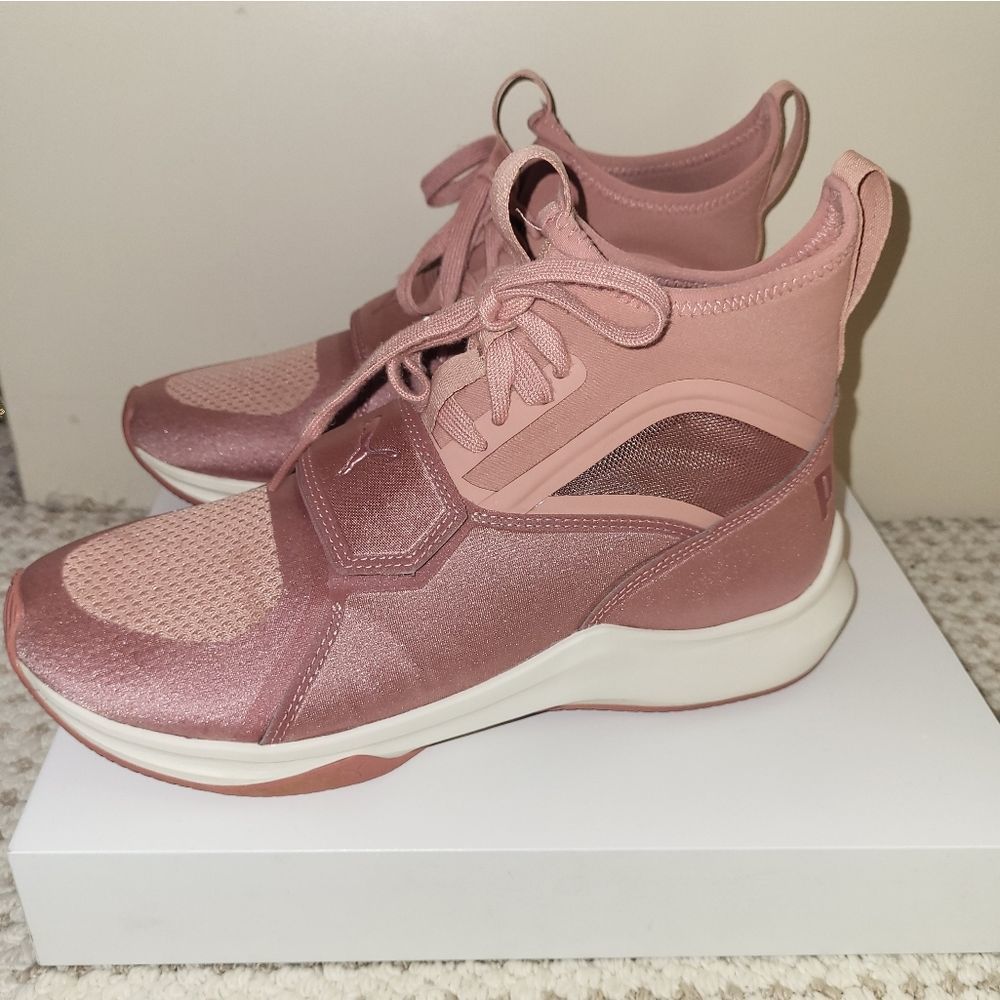 PUMA "Phenom" Pink Satin Mesh Hi-Top EP Training Comfort Sneakers sz.8.5M/39